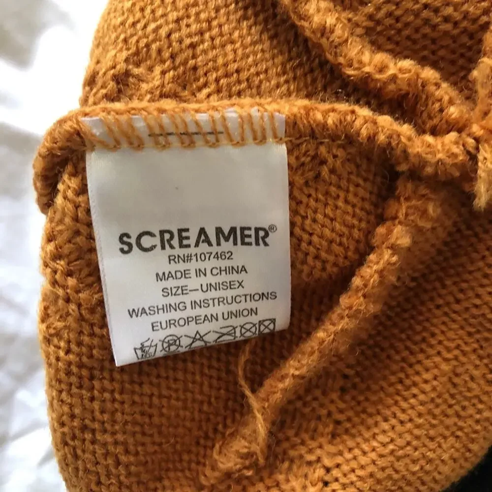 Screamer Kids Winter Hat Toddler Mustard Yellow